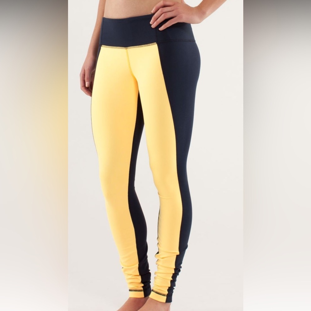 97. Lululemon Wunder Under Pant *Colour Blocked
Burning Yellow / Inkwell